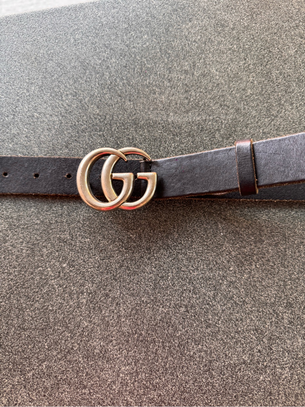 Gucci Black Leather Logo-Stamped Belt Color Black With Silver